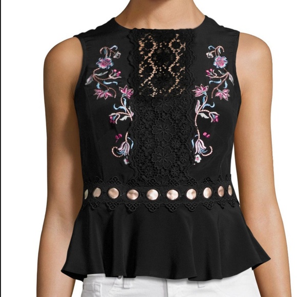 Nanette Lepore Tops - Nanette Lepore 12 Posey Silk Crepe de Shine